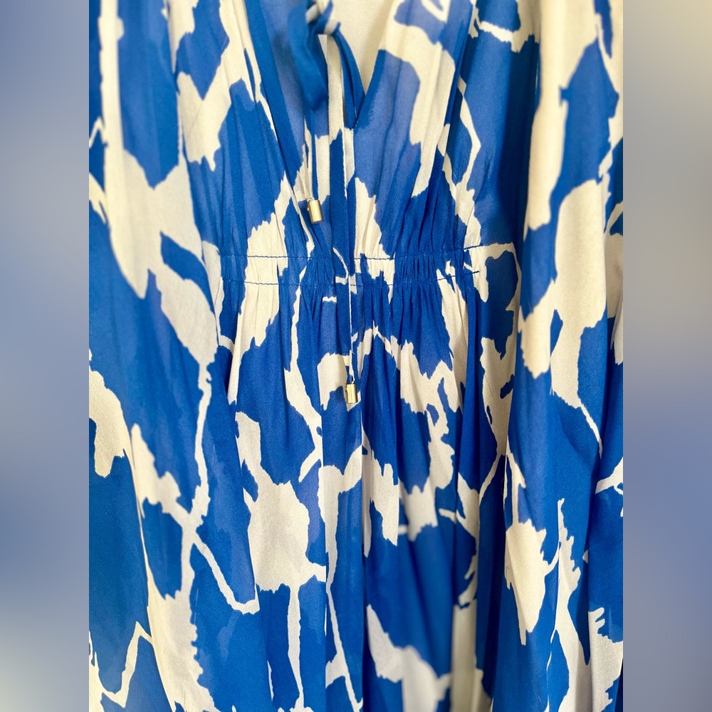 ❗️SOLD❗️Diane Von Furstenberg Fleurette Silk Blue & White Dress Size 2/XS EUC - Picture 11 of 15